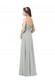 Argent Trapèze Mousseline Longue Robes demoiselle d'honneur Outlet