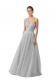 Argent Trapèze Tulle Longue Robes demoiselle d'honneur Outlet