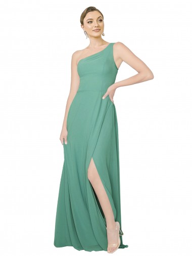 Argent islandais Trapèze Sans bretelle Mousseline Longue Robes demoiselle d'honneur Pas Chre