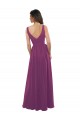Baie sauvage Trapèze Col V Mousseline Longue Robes demoiselle d'honneur Outlet