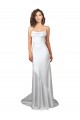 Blanc Fourreau Balayage train Satiné Soyeux Simple Plage Robes de mariée Outlet