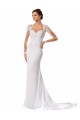 Blanc Fourreau Mousseline Dentelle Robes de mariée Outlet