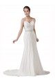 Blanc Fourreau Mousseline Plage Robes de mariée Outlet