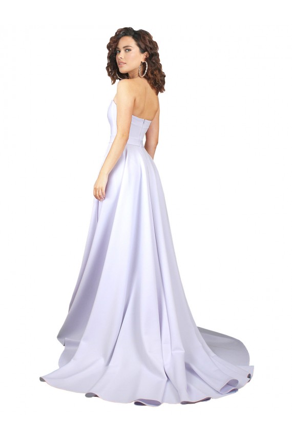 Blanc Trapèze Crêpe Stretch Simple Plage Robes de mariée Outlet
