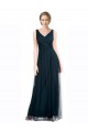 Bleu 7 Trapèze Col V Tulle Longue Robes demoiselle d'honneur Outlet