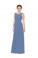 Bleu Windsor Fourreau Illusion Mousseline Longue Robes demoiselle d'honneur Outlet