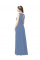 Bleu Windsor Fourreau Illusion Mousseline Longue Robes demoiselle d'honneur Outlet