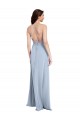 Bleu ciel clair Fourreau Licou Col Haut Crêpe Stretch Longue Formelles Robes demoiselle d'honneur / Robes de soirée / Robes de bal Outlet