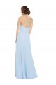 Bleu ciel clair Trapèze Licou Mousseline Longue Robes demoiselle d'honneur Outlet