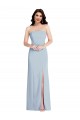 Bleu ciel clair Trapèze Sans bretelle Crêpe Stretch Longue Formelles Robes demoiselle d'honneur / Robes de soirée / Robes de bal Outlet