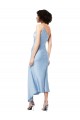 Bleu ciel clair Trapèze midi Satiné Soyeux Courte Robes demoiselle d'honneur / Robes de soirée / Robes de cocktail Outlet
