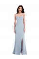 Bleu ciel clair Trompette Bretelles spaghetti Crêpe Stretch Longue Formelles Robes demoiselle d'honneur / Robes de soirée / Robes de bal Outlet