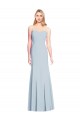 Bleu ciel clair Trompette Sans bretelle Crêpe Stretch Longue Robes demoiselle d'honneur / Robes de bal Outlet