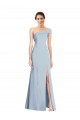 Bleu ciel clair Trompette Épaule Dénudée Crêpe Stretch Longue Formelles Robes demoiselle d'honneur / Robes de soirée / Robes de bal Outlet