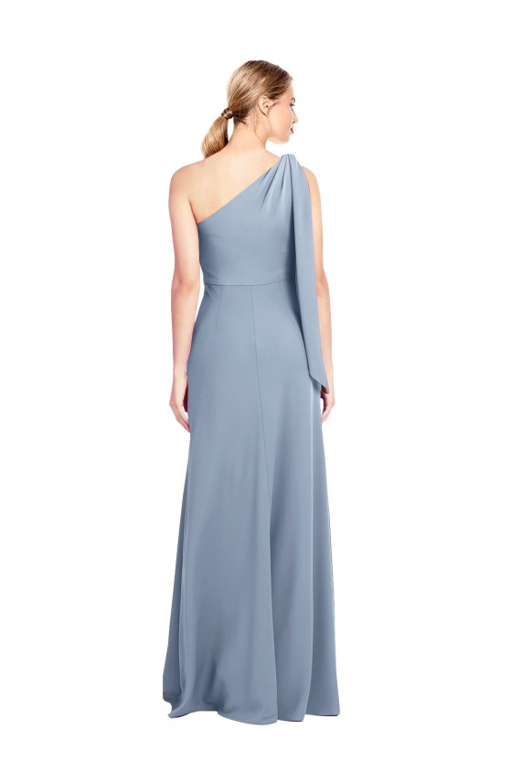 Bleu fumée Fourreau Crêpe Stretch Longue Formelles Robes demoiselle d'honneur / Robes de soirée / Robes de bal Outlet
