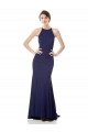 Bleu marine Sirène Licou Col Haut Crêpe Stretch Longue Formelles Robes demoiselle d'honneur / Robes de soirée / Robes de bal Outlet