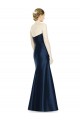 Bleu marine foncé Sirène Sans bretelle Satiné Longue Robes demoiselle d'honneur Outlet