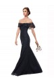 Bleu marine foncé Sirène Épaule Dénudée Dentelle Longue Robes demoiselle d'honneur / Robes de bal Outlet