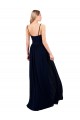 Bleu marine foncé Trapèze Bretelles spaghetti Mousseline Longue Formelles Robes demoiselle d'honneur / Robes de soirée Outlet