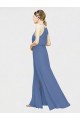 Bleu marine foncé Trapèze Licou Mousseline Longue Robes demoiselle d'honneur Outlet