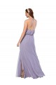 Bleu marine foncé Trapèze Licou Mousseline Longue Robes demoiselle d'honneur Outlet