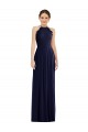 Bleu marine foncé Trapèze Licou Mousseline Longue Robes demoiselle d'honneur Outlet