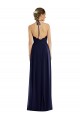 Bleu marine foncé Trapèze Licou Mousseline Longue Robes demoiselle d'honneur Outlet