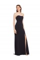 Bleu marine foncé Trapèze Sans bretelle Crêpe Stretch Longue Formelles Robes demoiselle d'honneur / Robes de soirée / Robes de bal Outlet