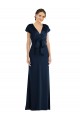 Bleu marine foncé Trompette Épaule Dénudée Crêpe Stretch Longue Formelles Robes demoiselle d'honneur / Robes de soirée / Robes de bal Outlet