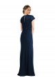 Bleu marine foncé Trompette Épaule Dénudée Crêpe Stretch Longue Formelles Robes demoiselle d'honneur / Robes de soirée / Robes de bal Outlet