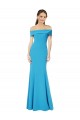 Bleu paon Fourreau Épaule Dénudée Crêpe Stretch Longue Formelles Robes demoiselle d'honneur / Robes de soirée / Robes de bal Outlet