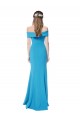 Bleu paon Fourreau Épaule Dénudée Crêpe Stretch Longue Formelles Robes demoiselle d'honneur / Robes de soirée / Robes de bal Outlet