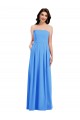 Bleu paon Trompette Sans bretelle Crêpe Stretch Longue Robes demoiselle d'honneur / Robes de bal Outlet