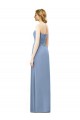 Bleu poussiéreux Trapèze Sans bretelle Mousseline Longue Robes demoiselle d'honneur Outlet