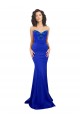 Bleu roi Sirène Col Haut Crêpe Stretch Longue Formelles Robes demoiselle d'honneur / Robes de soirée / Robes de bal Outlet