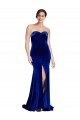 Bleu roi Sirène Sans bretelle Balayage train Velours Stretch Longue Formelles Robes demoiselle d'honneur / Robes de soirée / Robes de bal Outlet