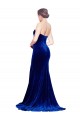 Bleu roi Sirène Sans bretelle Balayage train Velours Stretch Longue Formelles Robes demoiselle d'honneur / Robes de soirée / Robes de bal Outlet