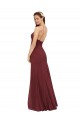 Bordeaux Fourreau Licou Mousseline Longue Robes demoiselle d'honneur Outlet