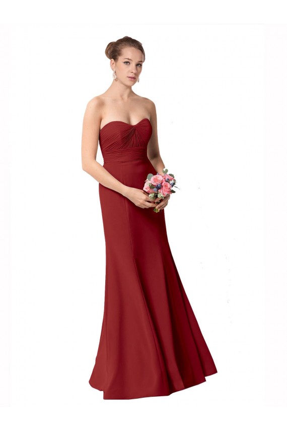 Bordeaux Sirène Mousseline Longue Robes demoiselle d'honneur Outlet