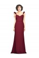 Bordeaux Sirène Sans bretelle Crêpe Stretch Longue Robes demoiselle d'honneur / Robes de bal Outlet