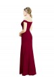 Bordeaux Sirène Épaule Dénudée Mousseline Longue Robes demoiselle d'honneur / Robes de bal Outlet