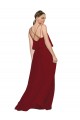 Bordeaux Trapèze Bretelles spaghetti Mousseline Longue Robes demoiselle d'honneur Outlet