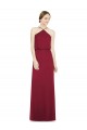 Bordeaux Trapèze Licou Mousseline Longue Robes demoiselle d'honneur Outlet