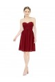 Bordeaux Trapèze Mousseline Courte Robes demoiselle d'honneur / Robes de cocktail Outlet