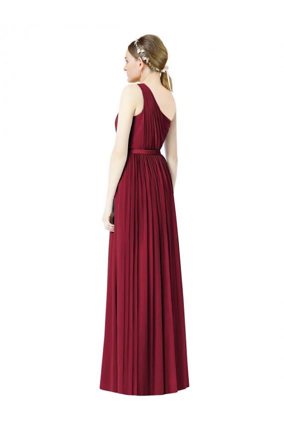 Bordeaux Trapèze Mousseline Longue Robes demoiselle d'honneur Outlet