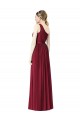 Bordeaux Trapèze Mousseline Longue Robes demoiselle d'honneur Outlet