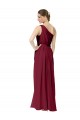Bordeaux Trapèze Mousseline Longue Robes demoiselle d'honneur Outlet