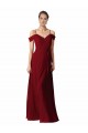 Bordeaux Trapèze Mousseline Longue Robes demoiselle d'honneur Outlet