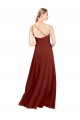 Bordeaux Trapèze Mousseline Longue Robes demoiselle d'honneur Outlet