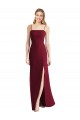Bordeaux Trompette Bretelles spaghetti Mousseline Longue Robes demoiselle d'honneur Outlet